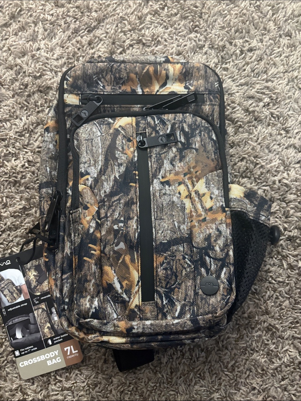 Primo Camouflage Crossbody Sling Bag - Brown/Black